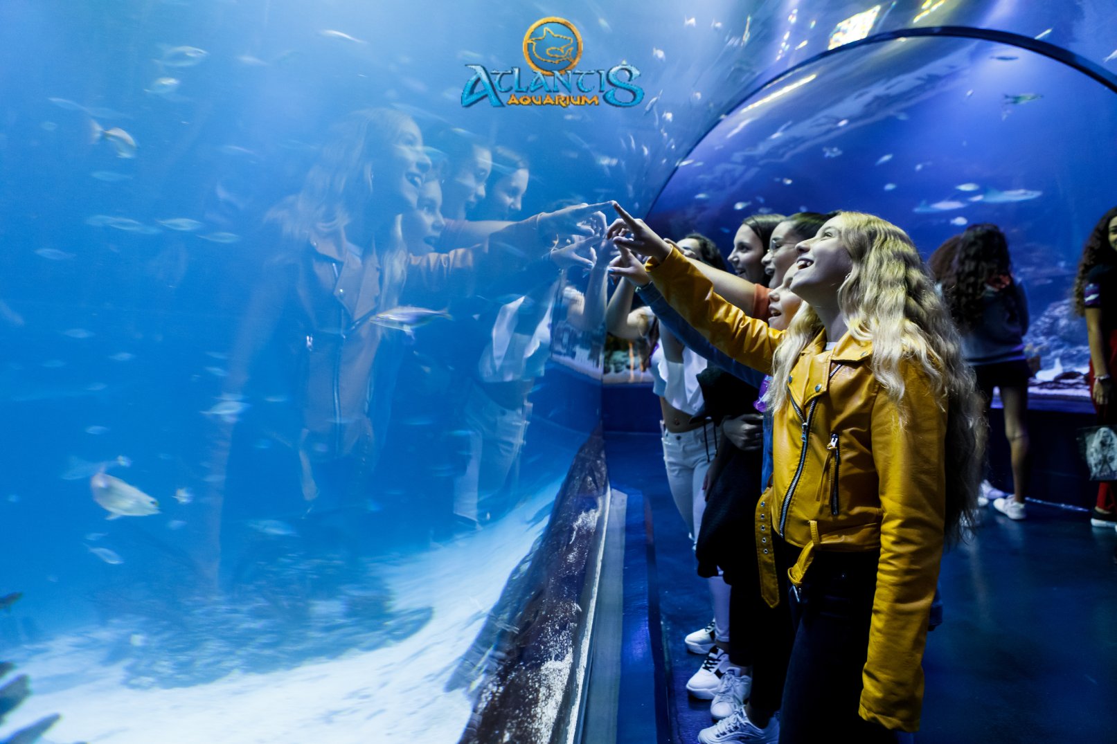 Atlantis Aquarium niños en el acuario